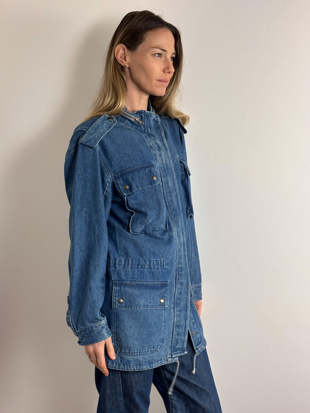 Boxy Fit Vintage Trucker Denim Jacket