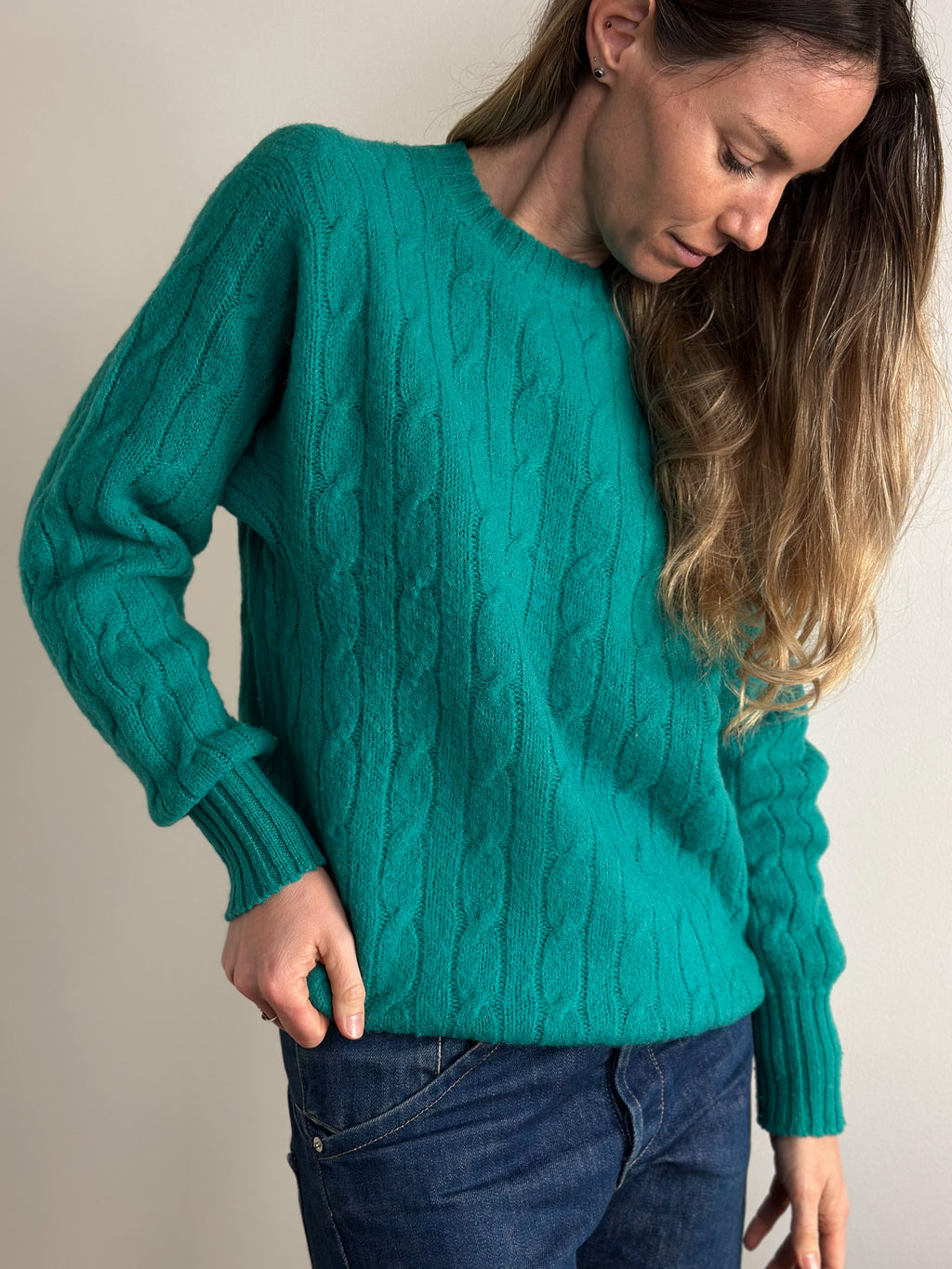 Forest Green Pure Virgin Wool Knitted Jumper