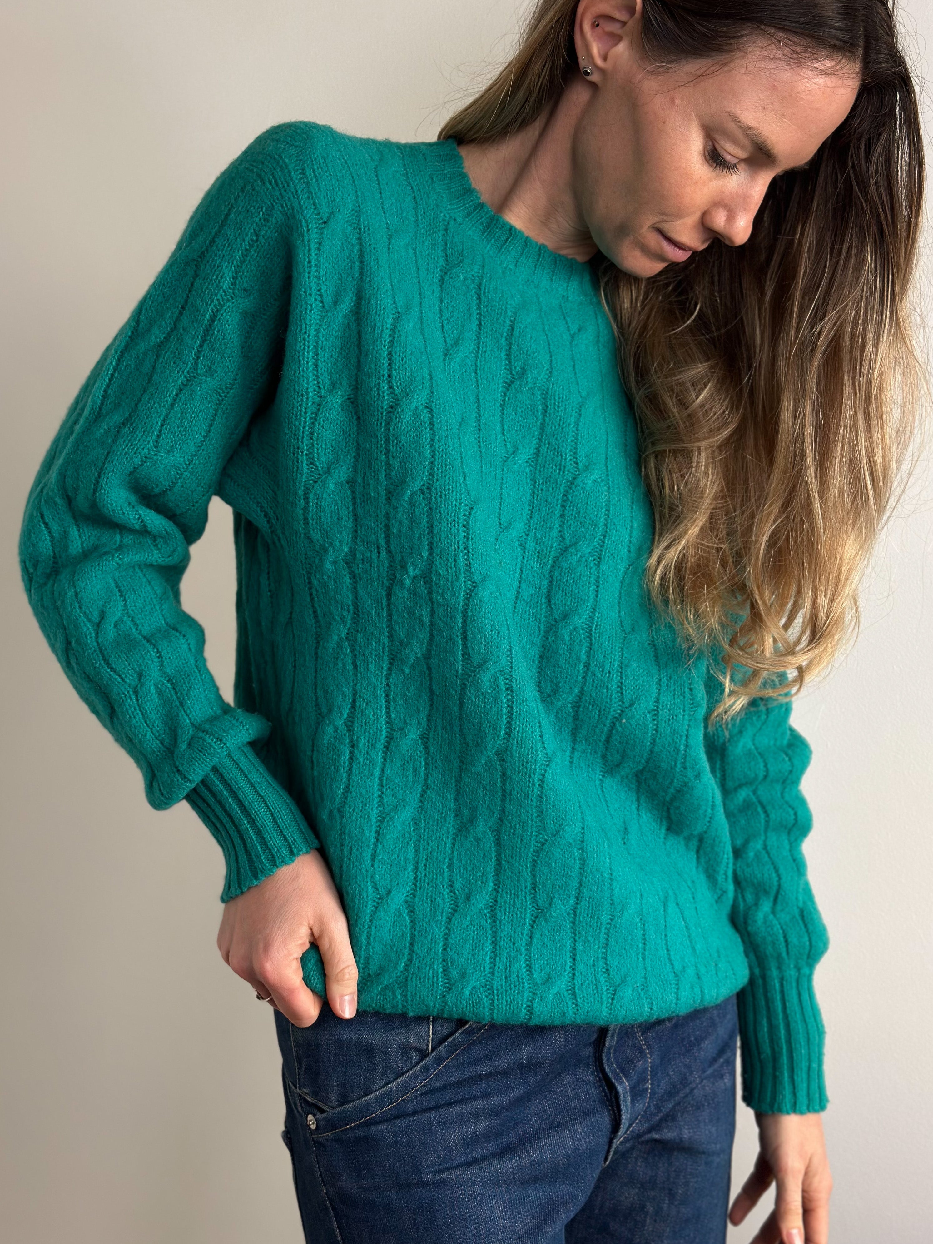 Forest Green Pure Virgin Wool Knitted Jumper