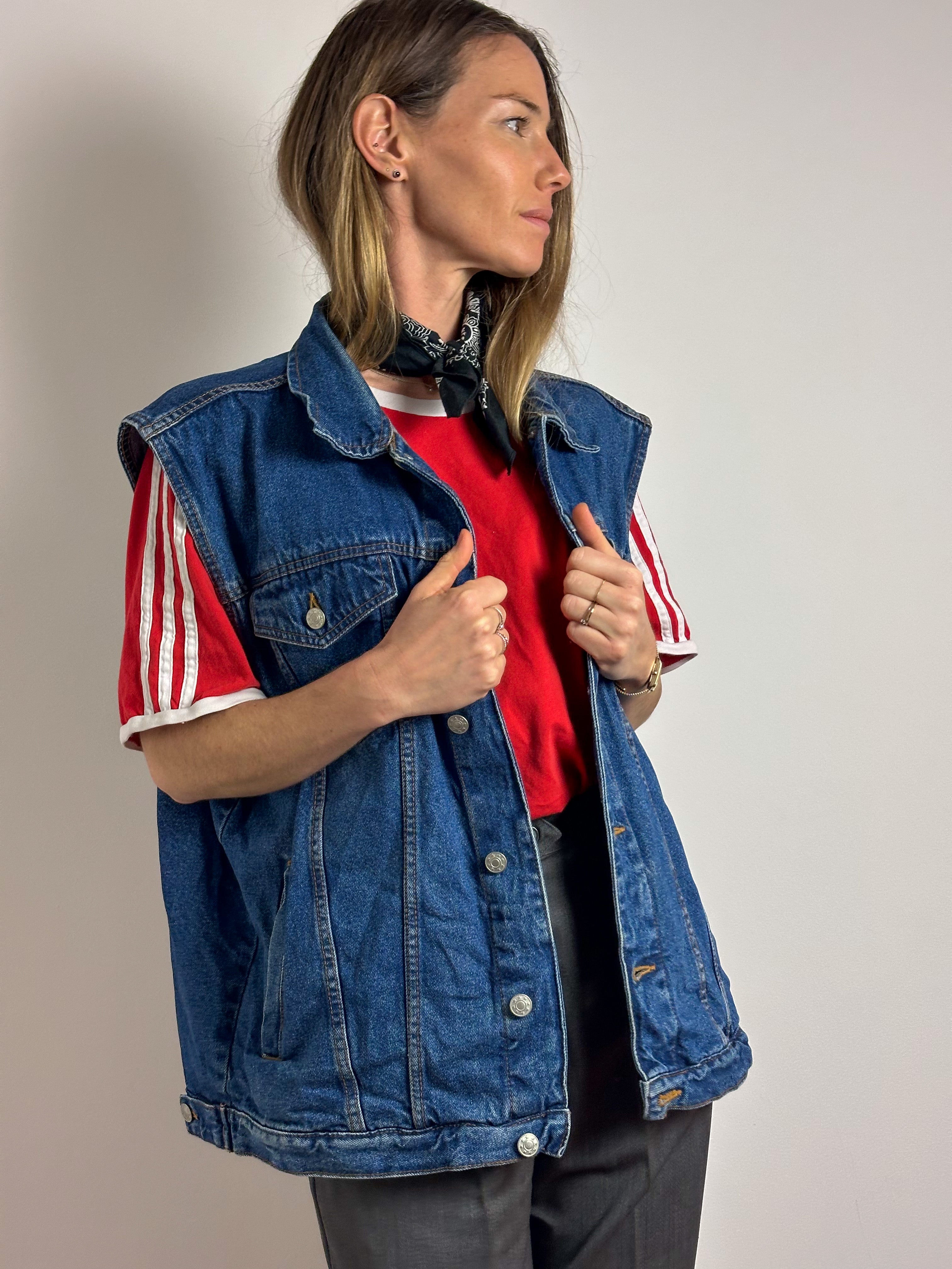 Oversized Denim Trucker Vest