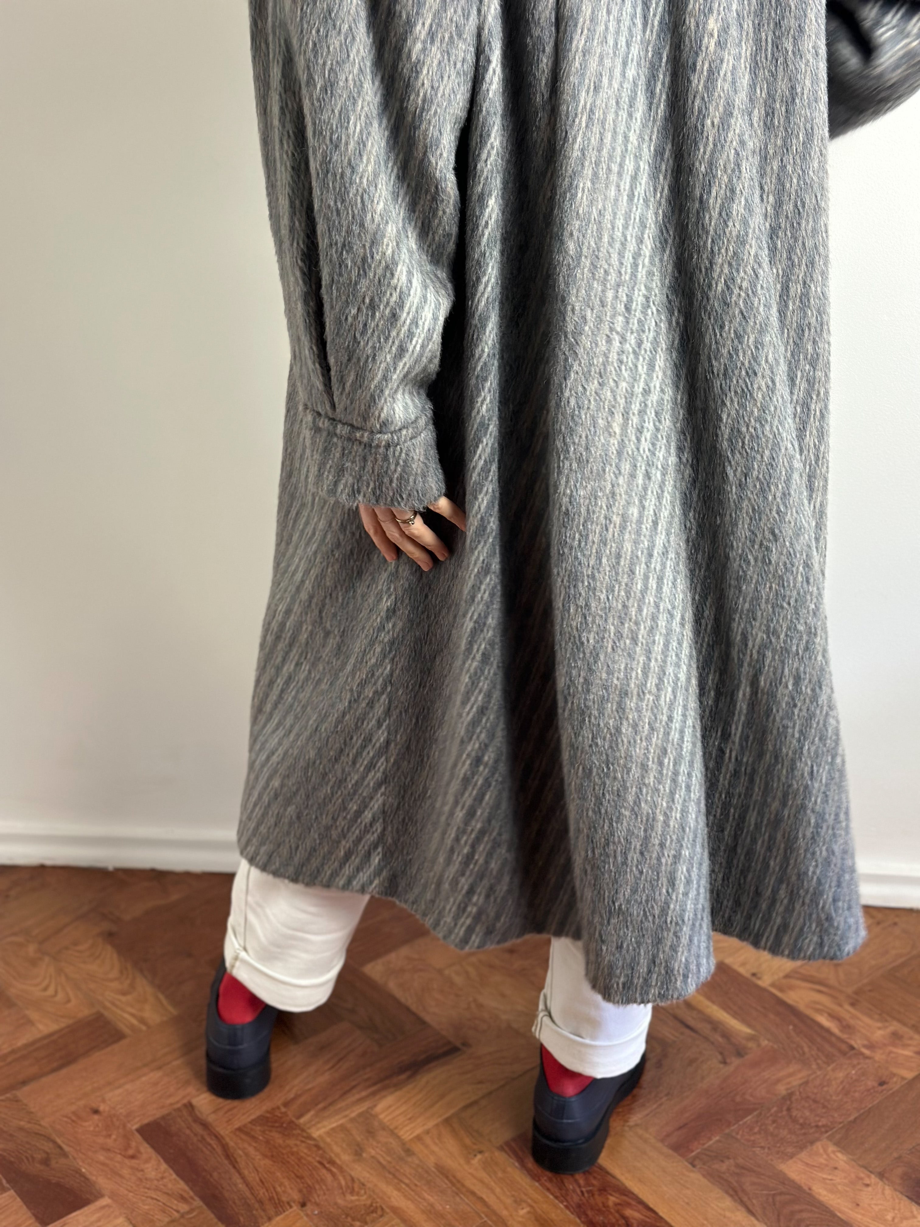 Heritage Wool Coat with Genuine Fur Collar