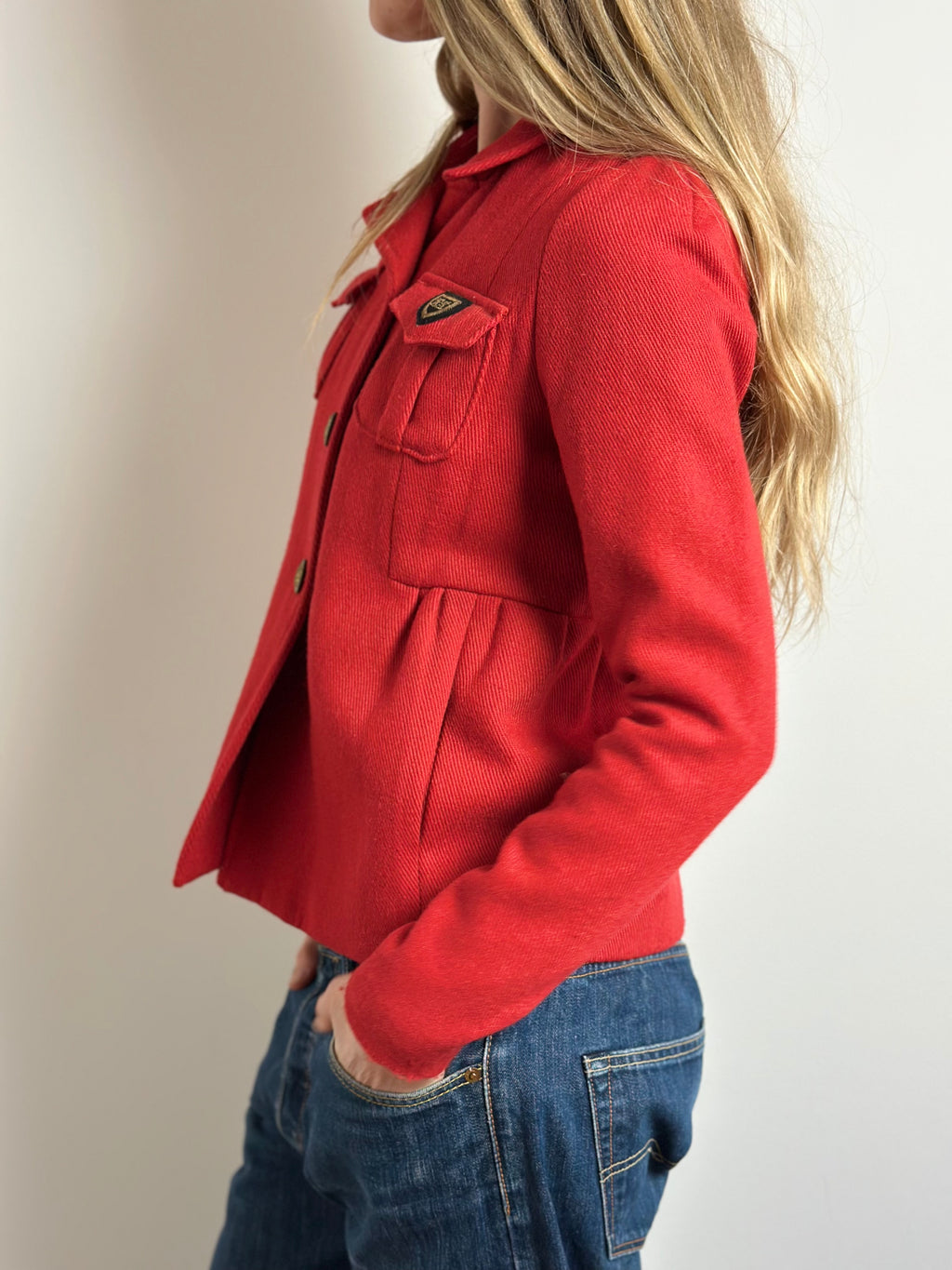 Ralph Lauren Cropped Military-Style Wool Jacket