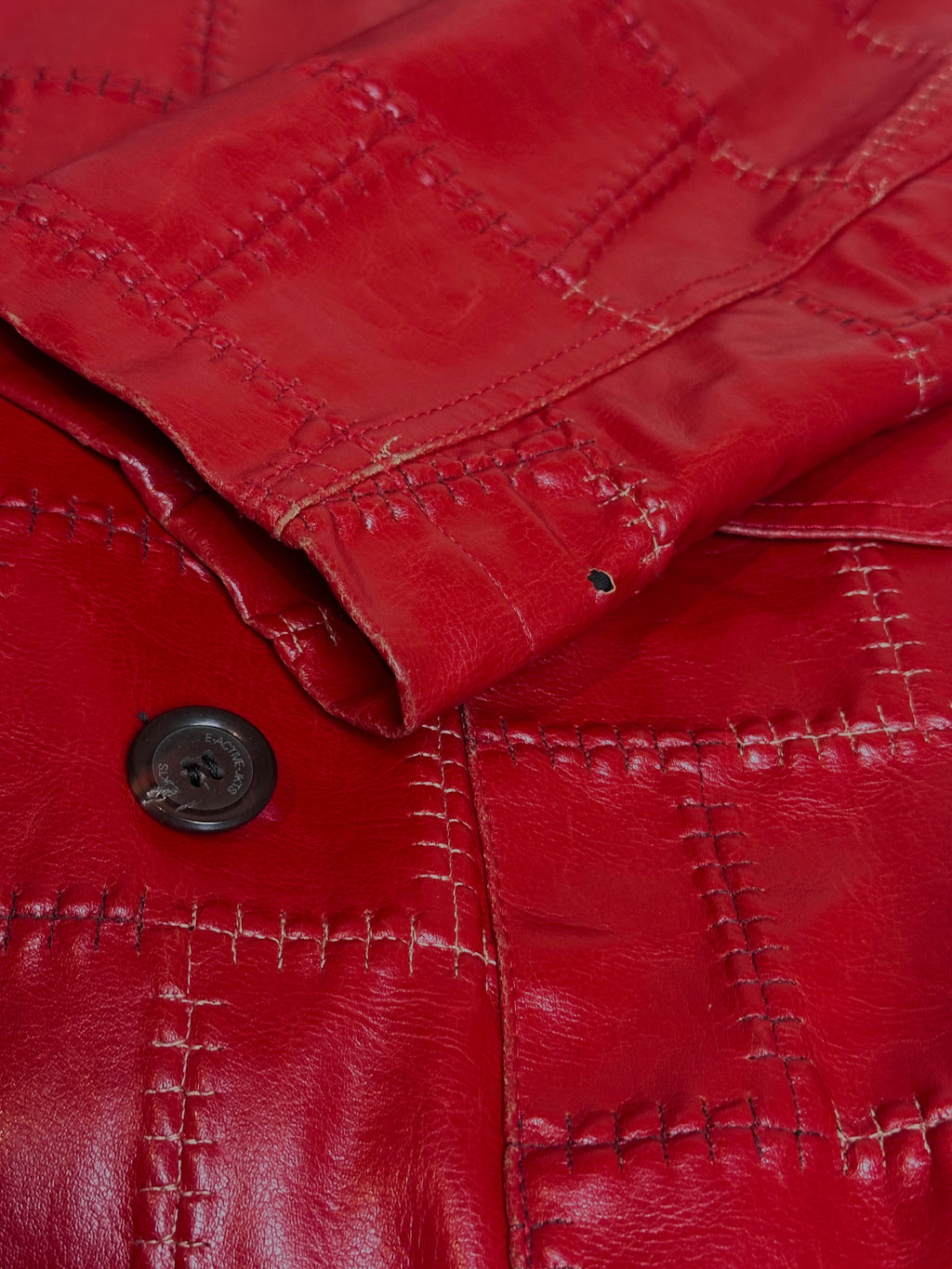 Bold Scarlet Red Faux Leather Trench Coat