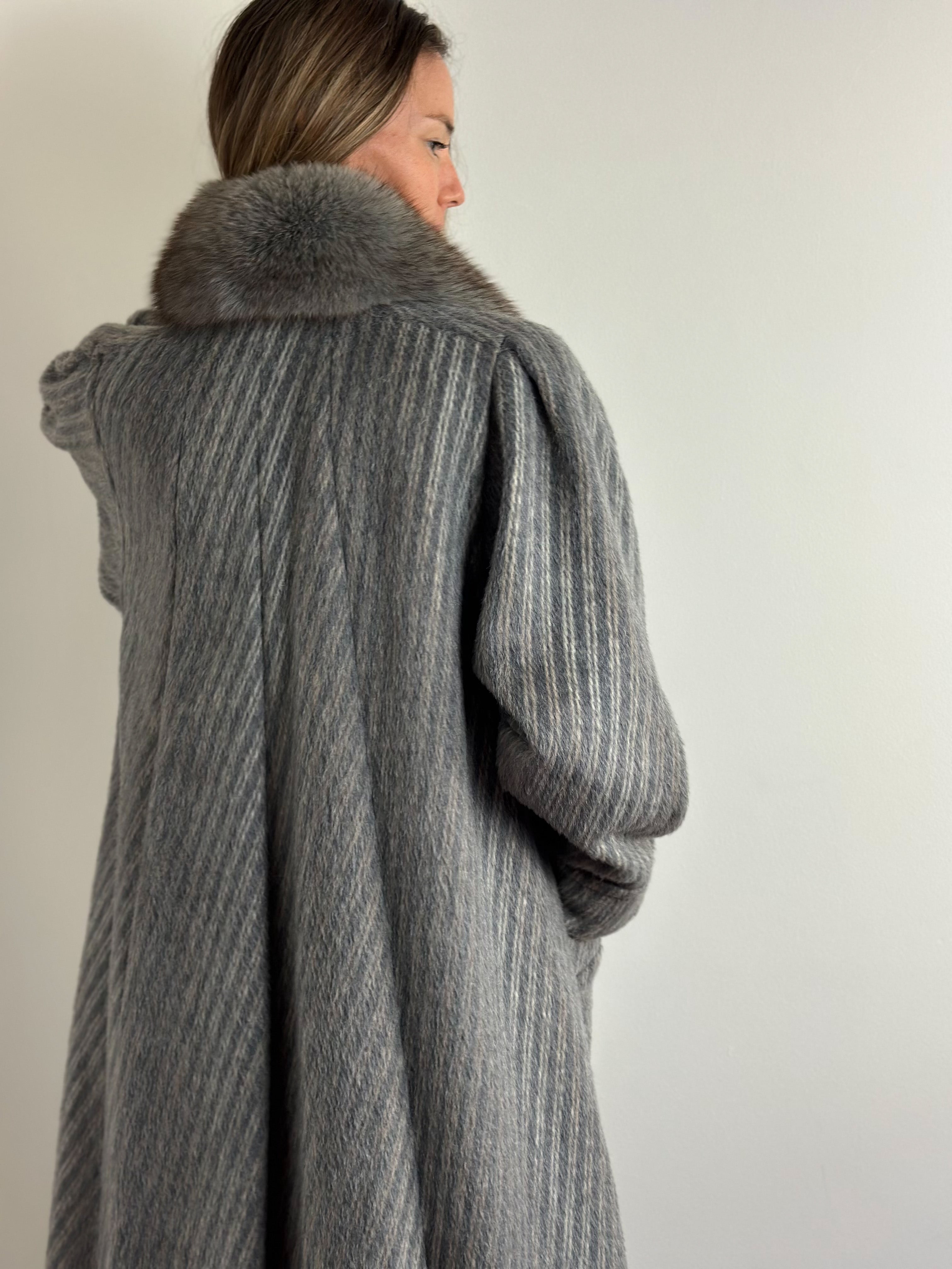 Heritage Wool Coat with Genuine Fur Collar