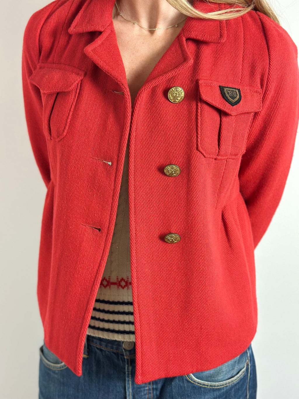 Ralph Lauren Cropped Military-Style Wool Jacket