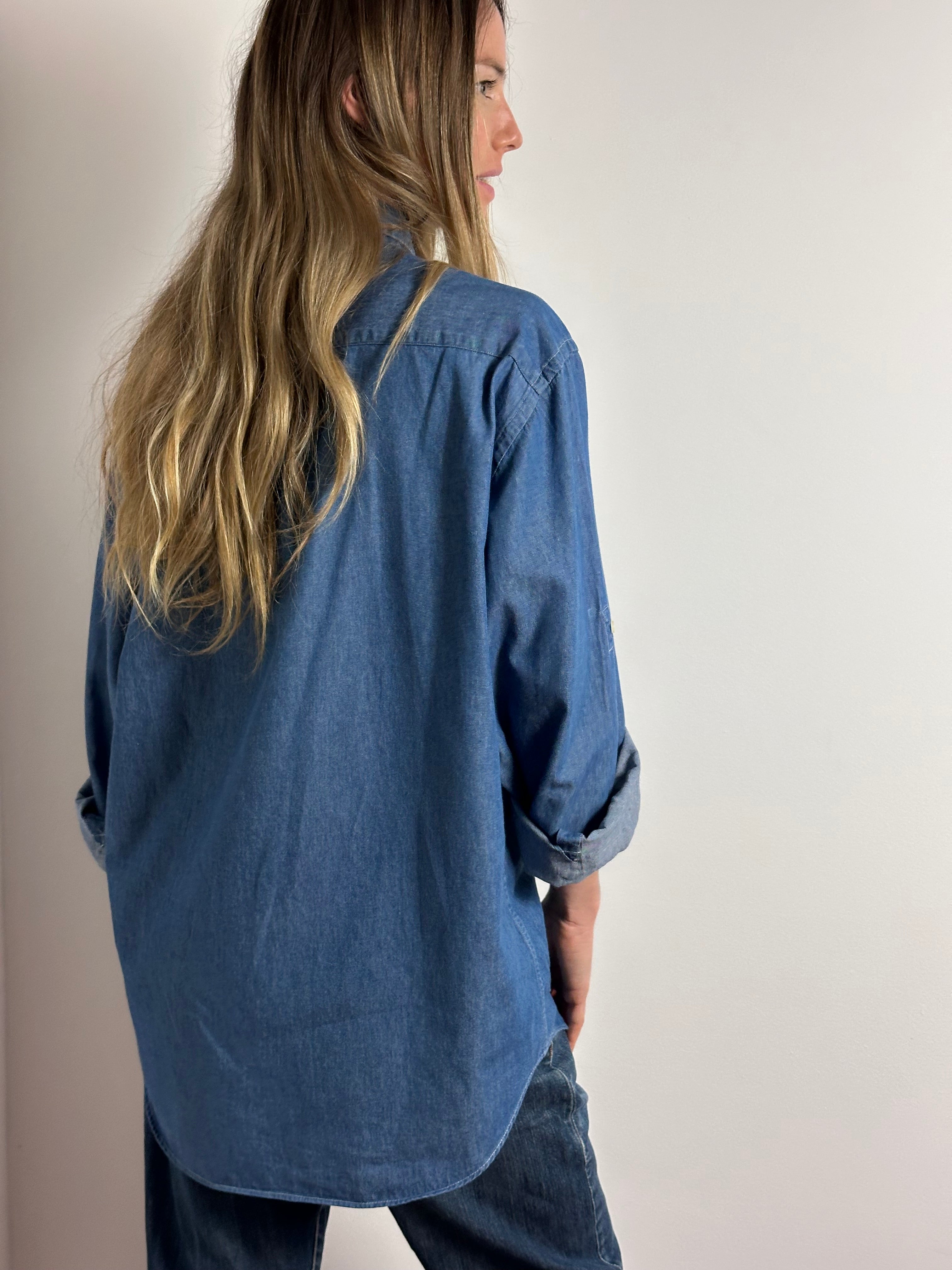 Vintage Rugged Denim Workwear Shirt