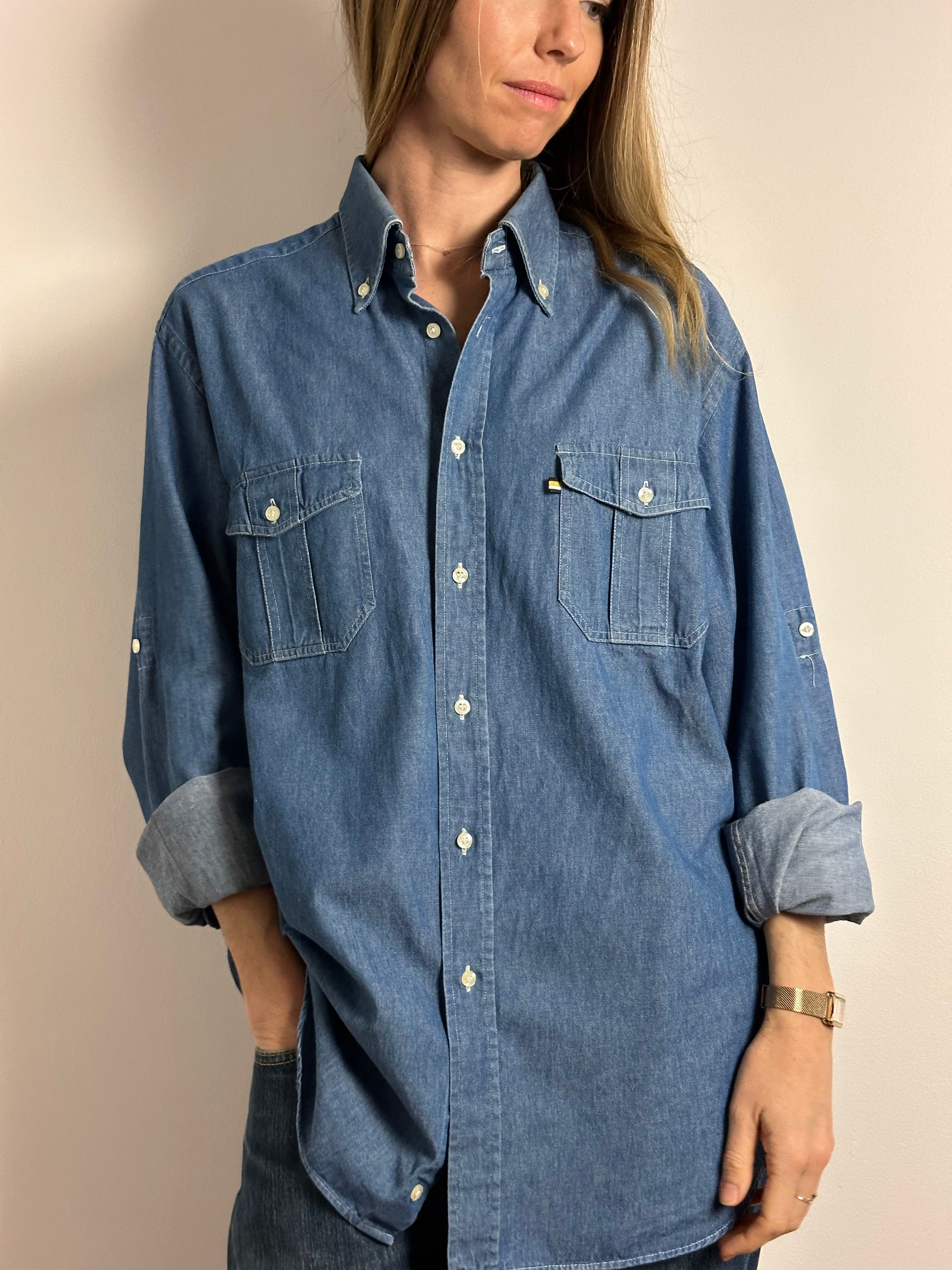 Vintage Rugged Denim Workwear Shirt