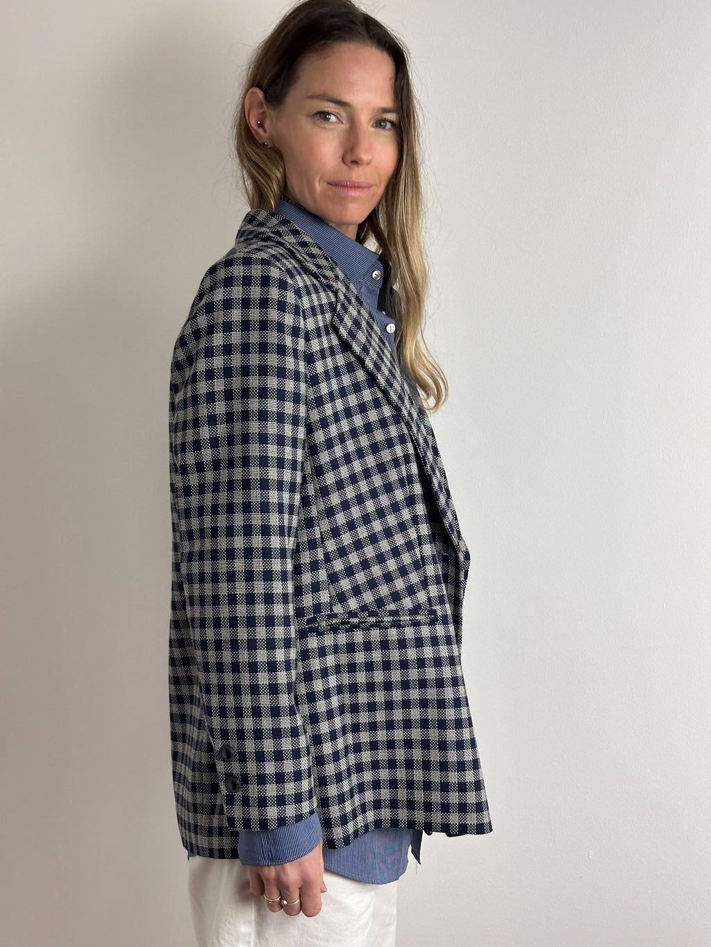 Vintage Textured Tweed Blazer