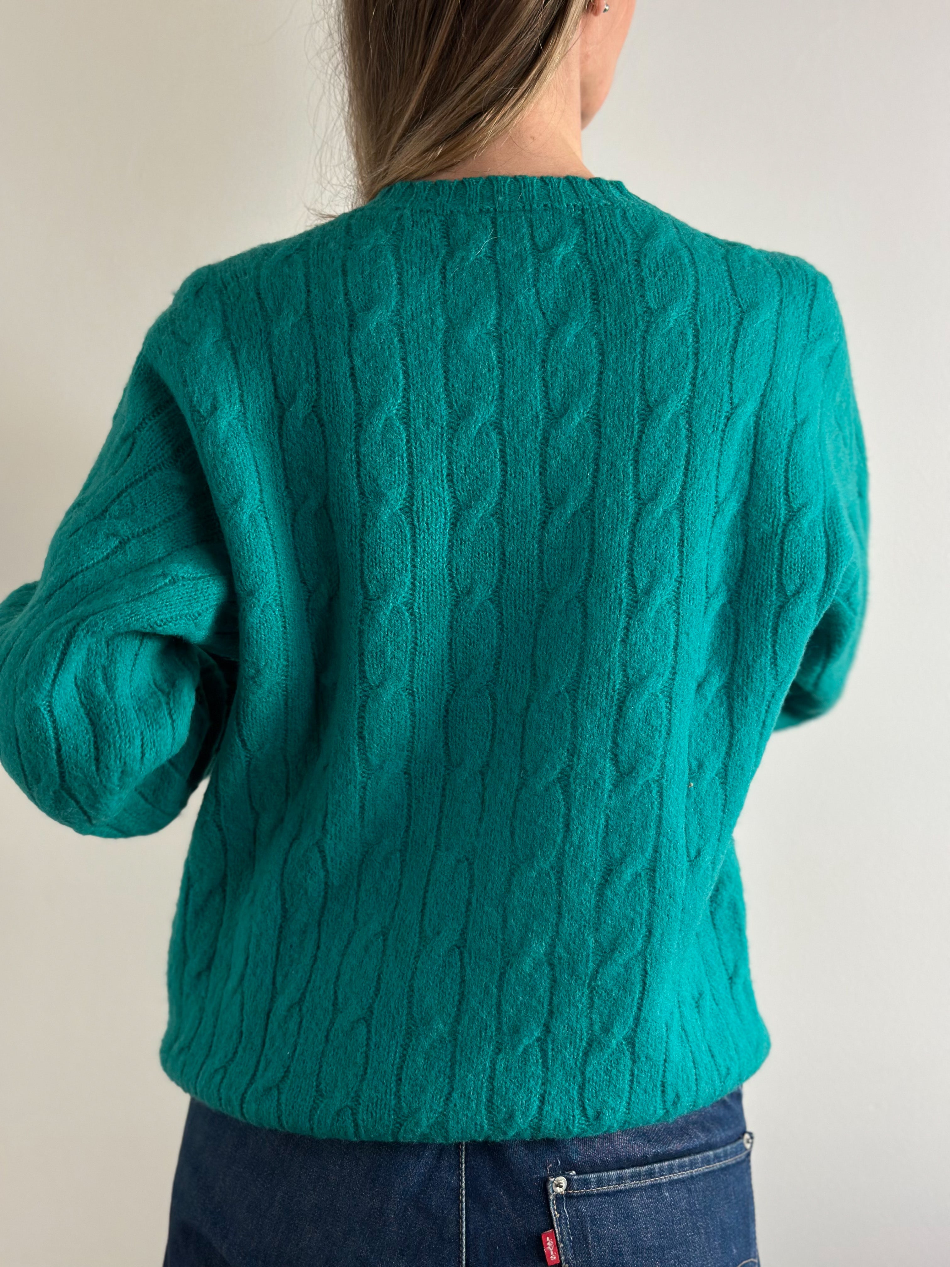 Forest Green Pure Virgin Wool Knitted Jumper