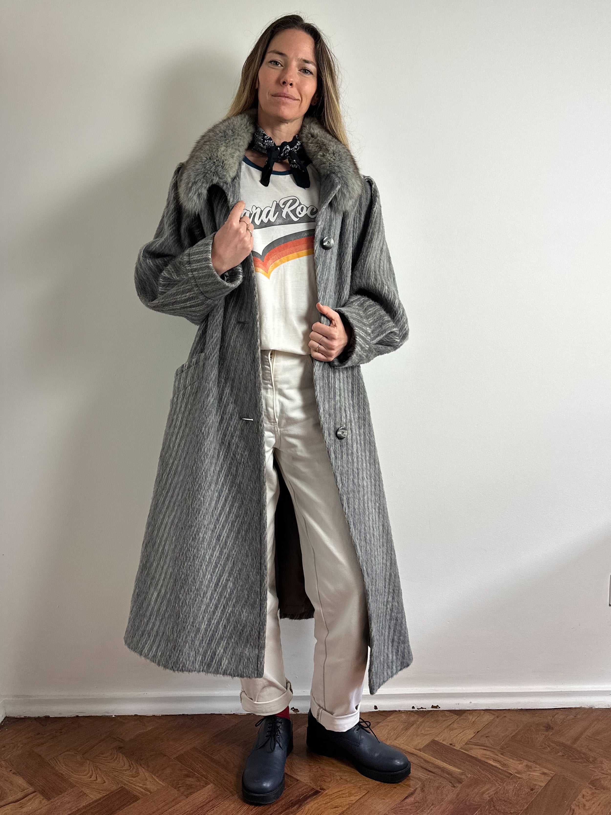 Heritage Wool Coat with Genuine Fur Collar
