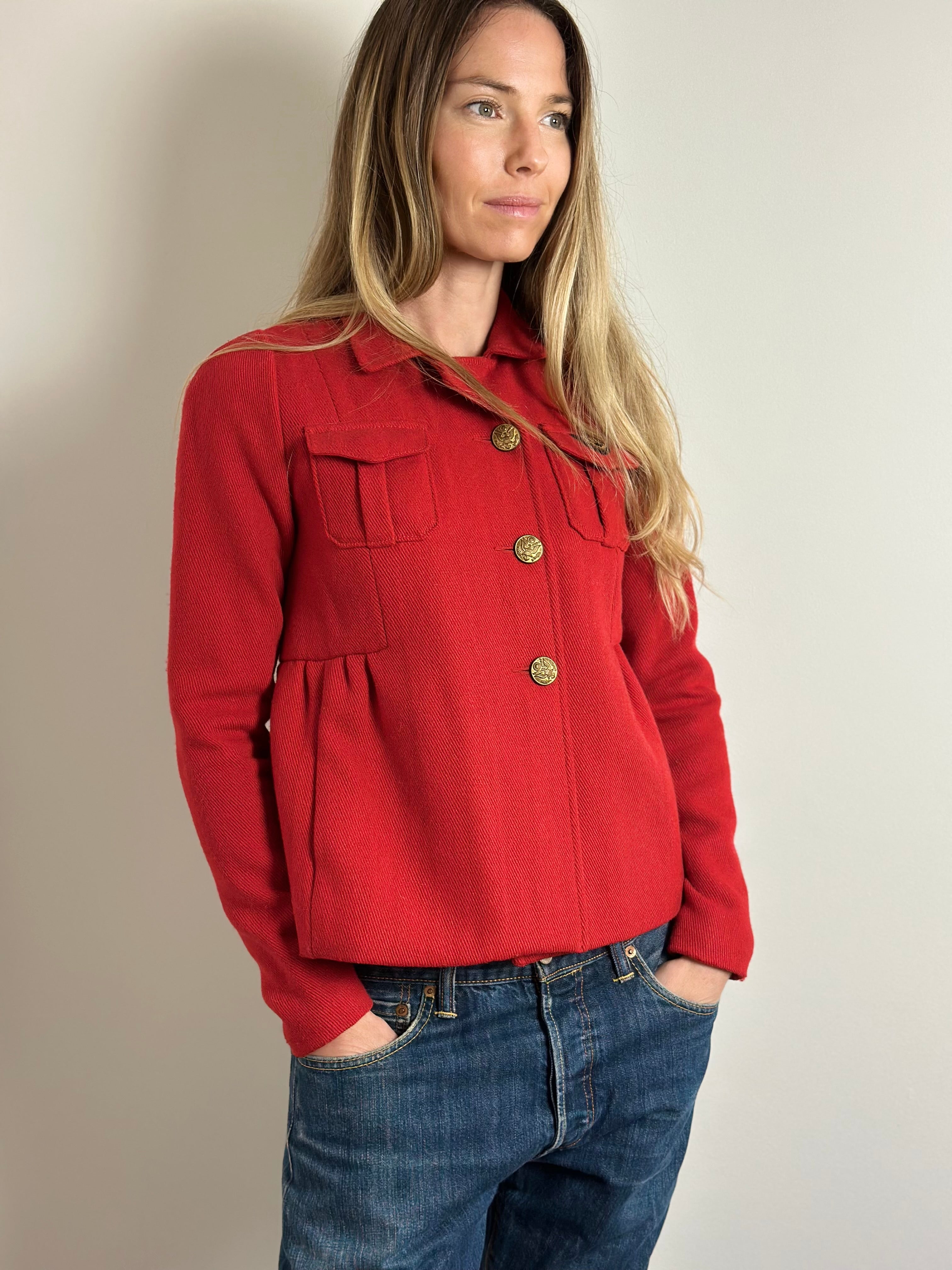 Ralph Lauren Cropped Military-Style Wool Jacket