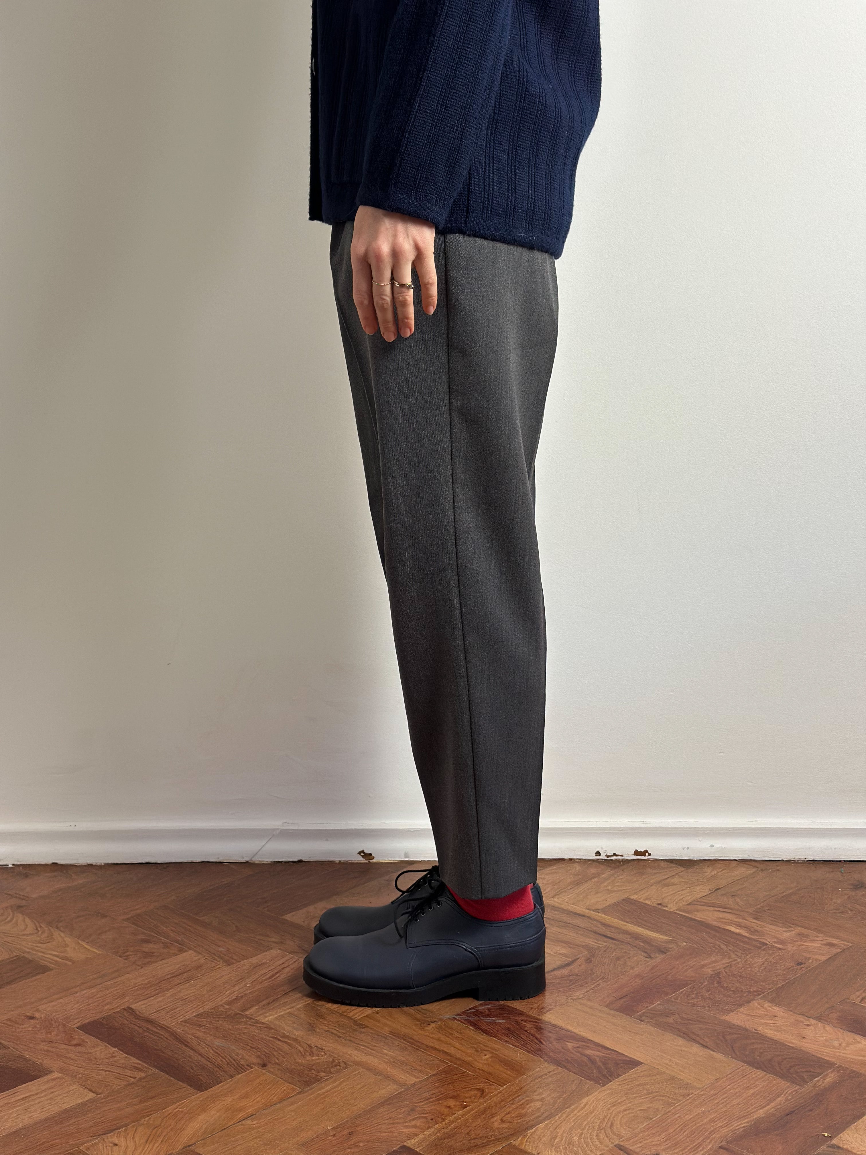 Max Mara Gray Pleated Tailored Trousers