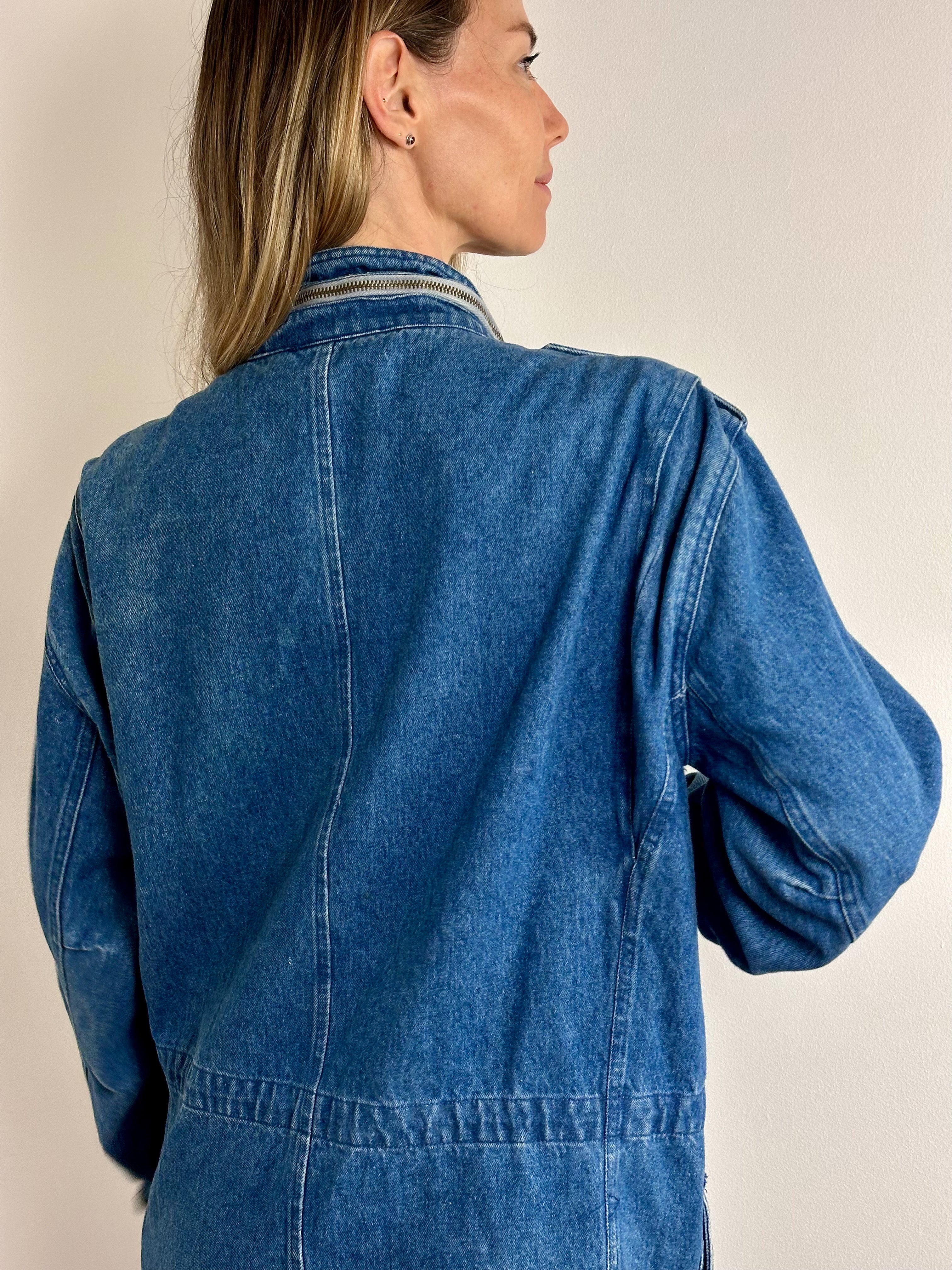 Boxy Fit Vintage Trucker Denim Jacket