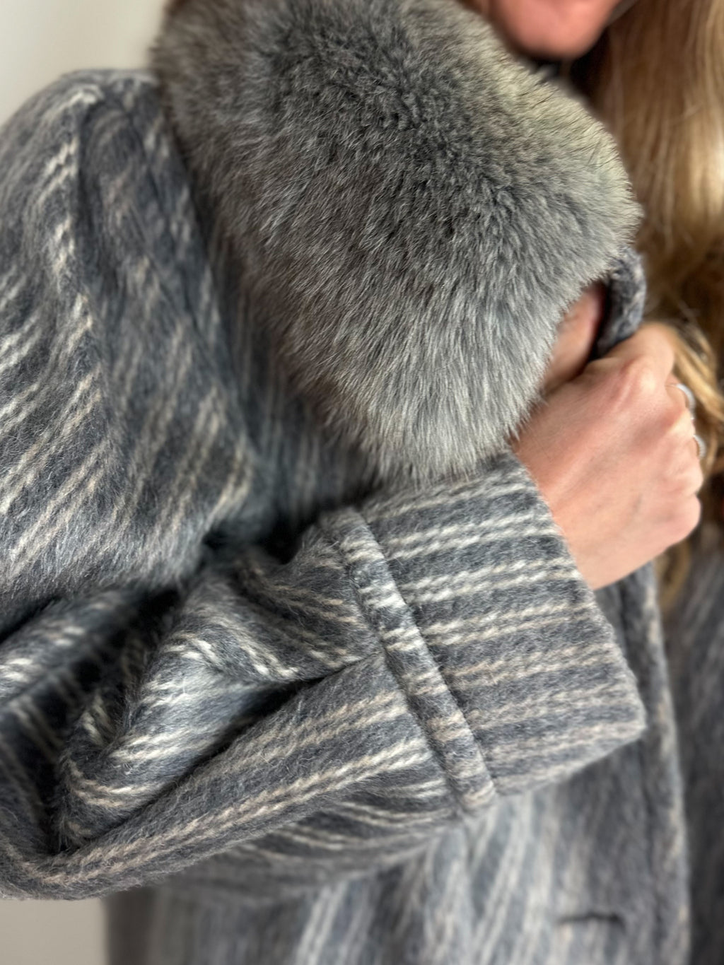 Heritage Wool Coat with Genuine Fur Collar