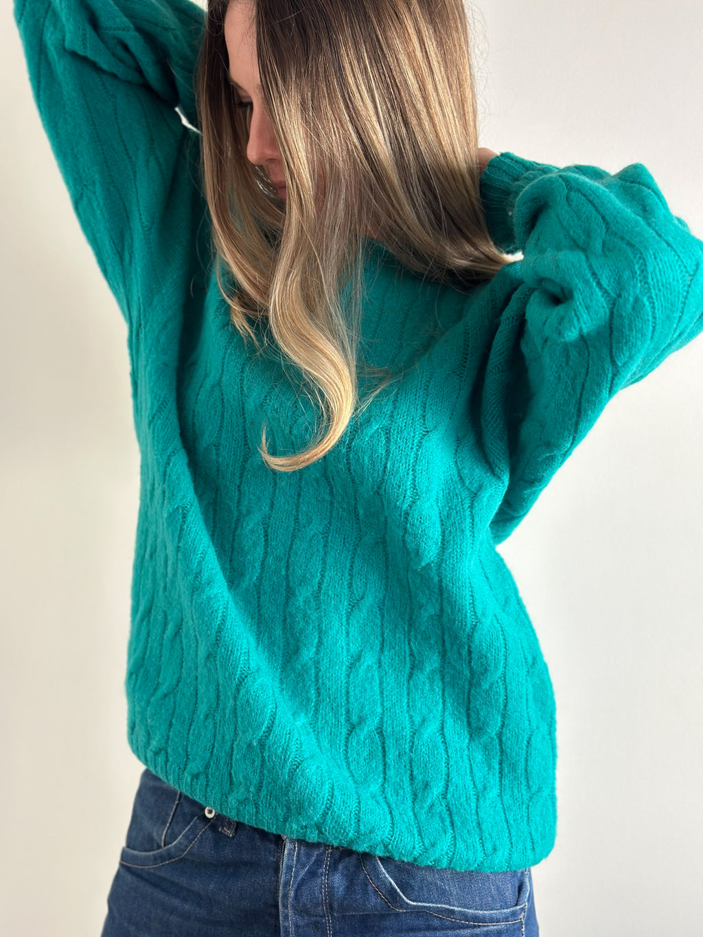 Forest Green Pure Virgin Wool Knitted Jumper