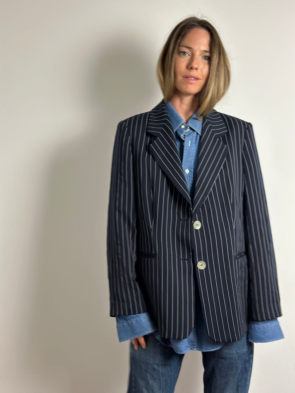 Luisa Spagnoli Pinstripe Tailored Blazer