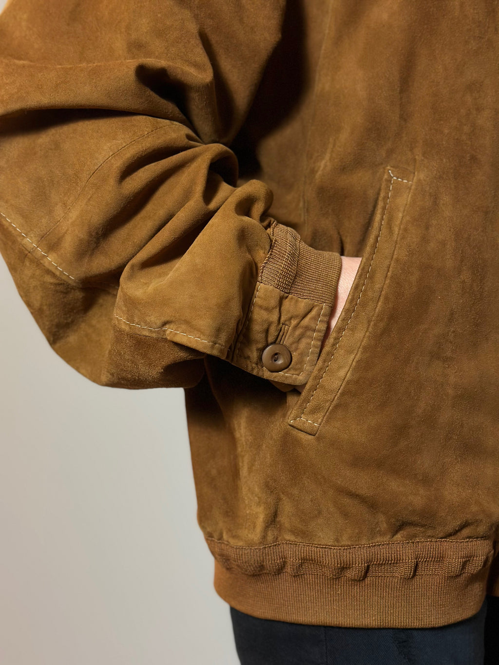 Oversized Earthy Suede Bomber Jacket