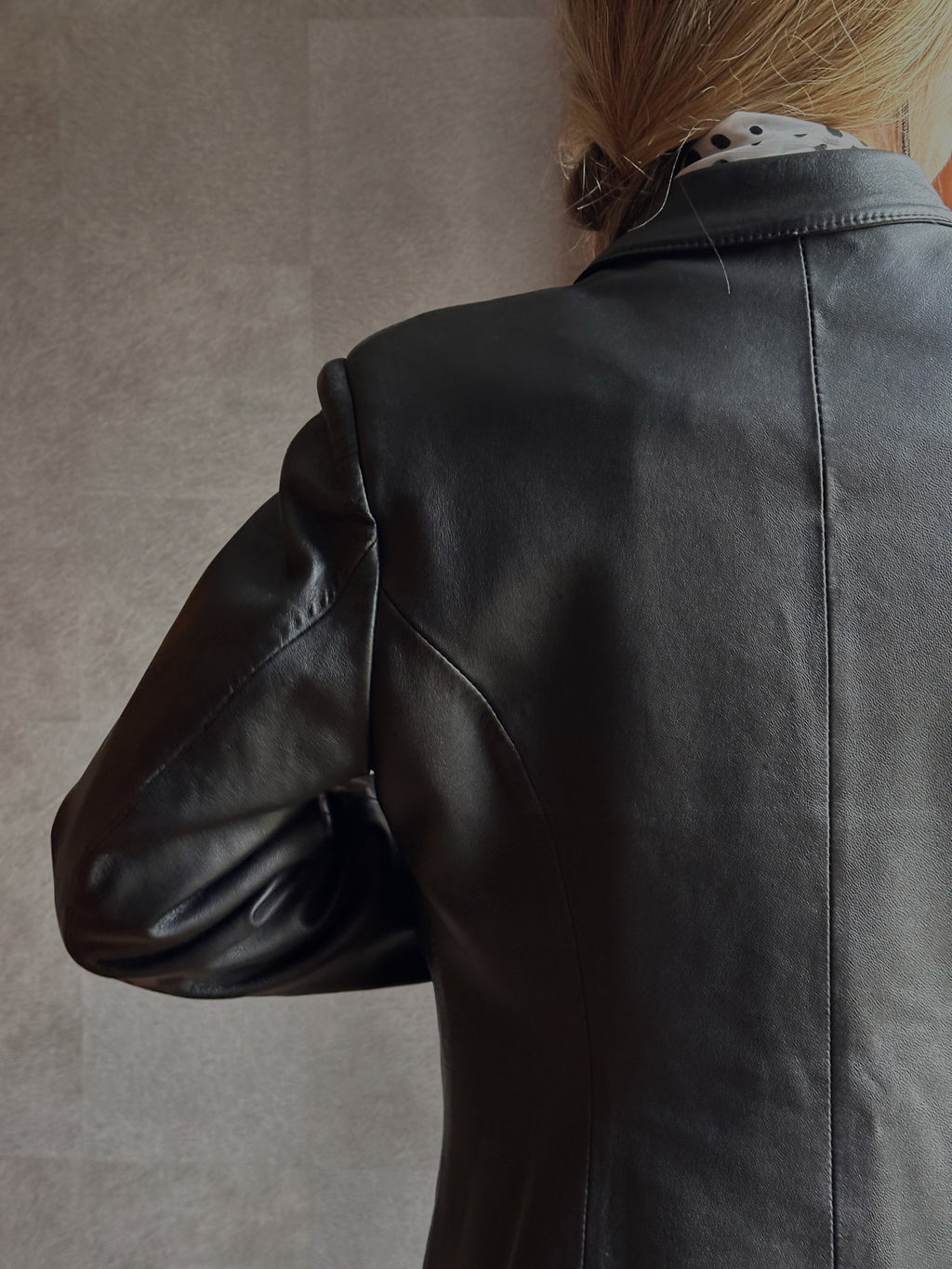 Tailored Black Leather Blazer