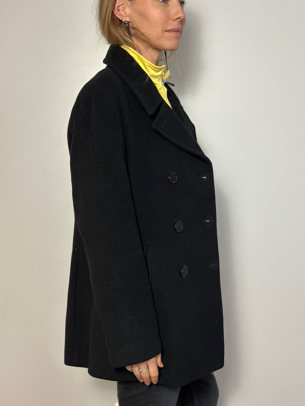 Calvin Klein Black Pea Coat