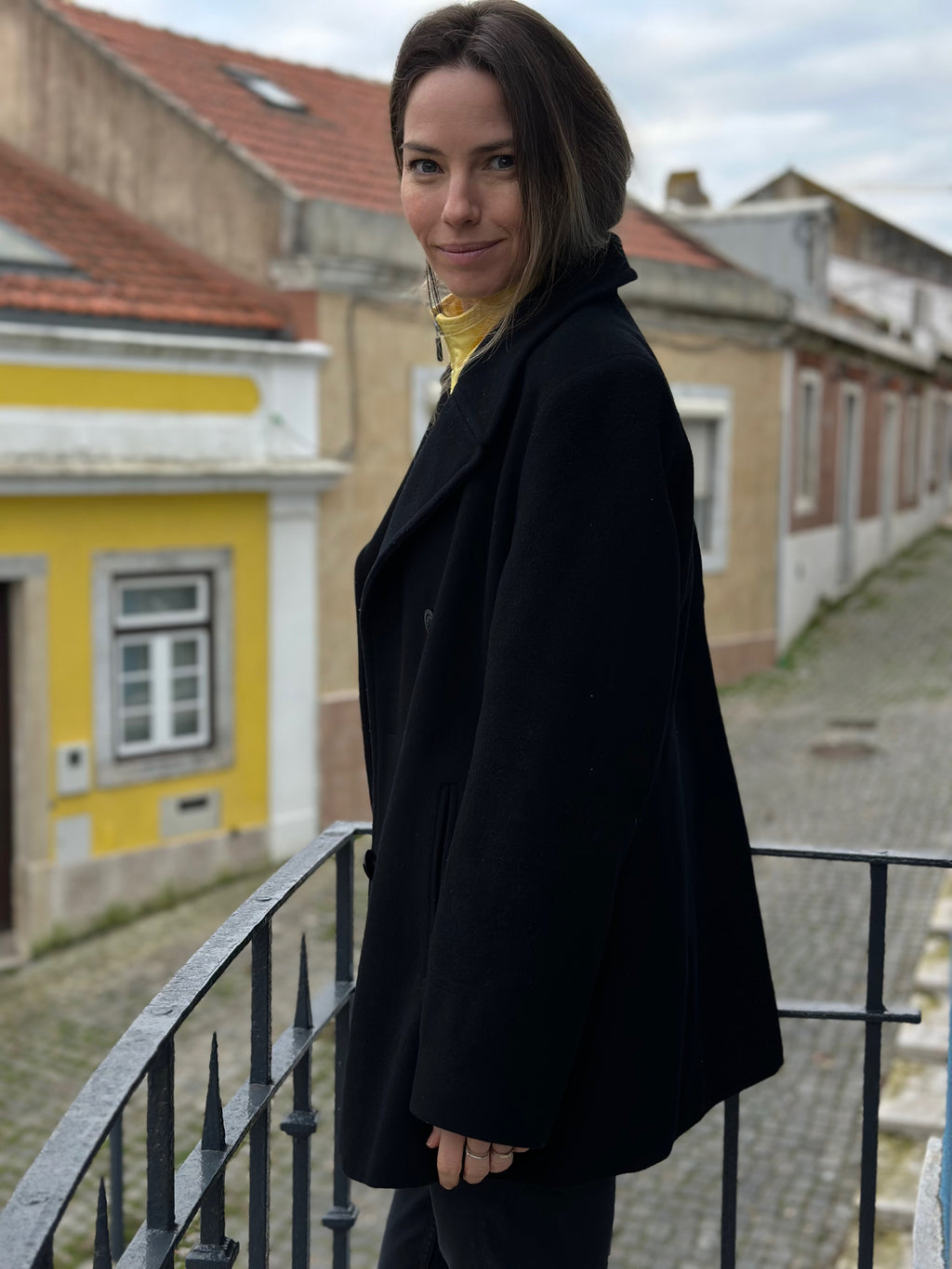 Calvin Klein Black Pea Coat