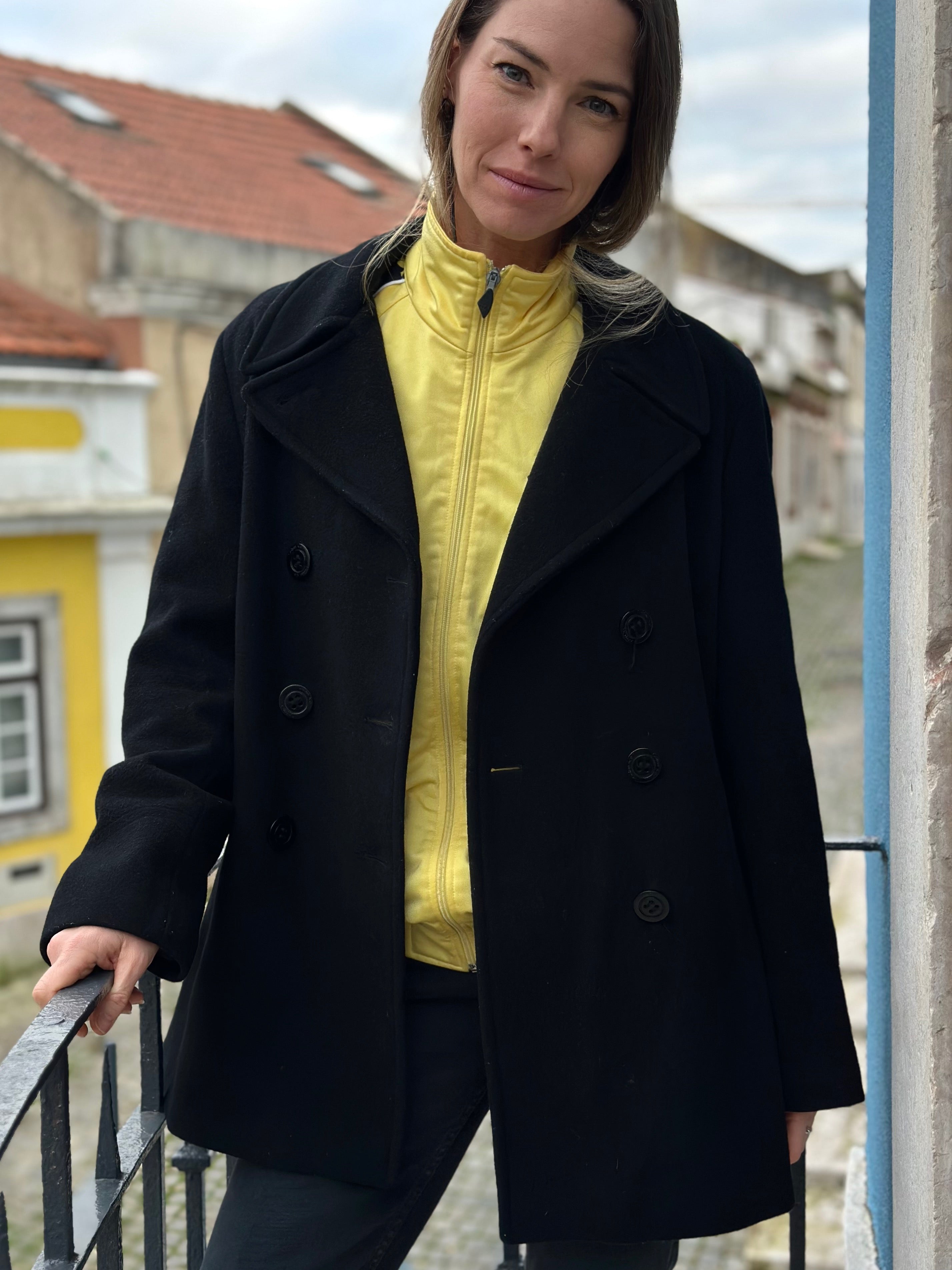 Calvin Klein Black Pea Coat