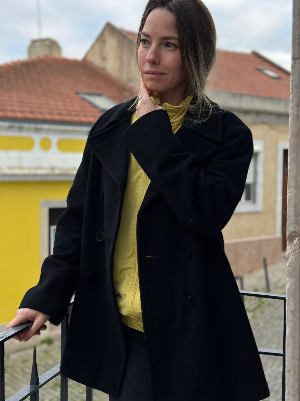 Calvin Klein Black Pea Coat