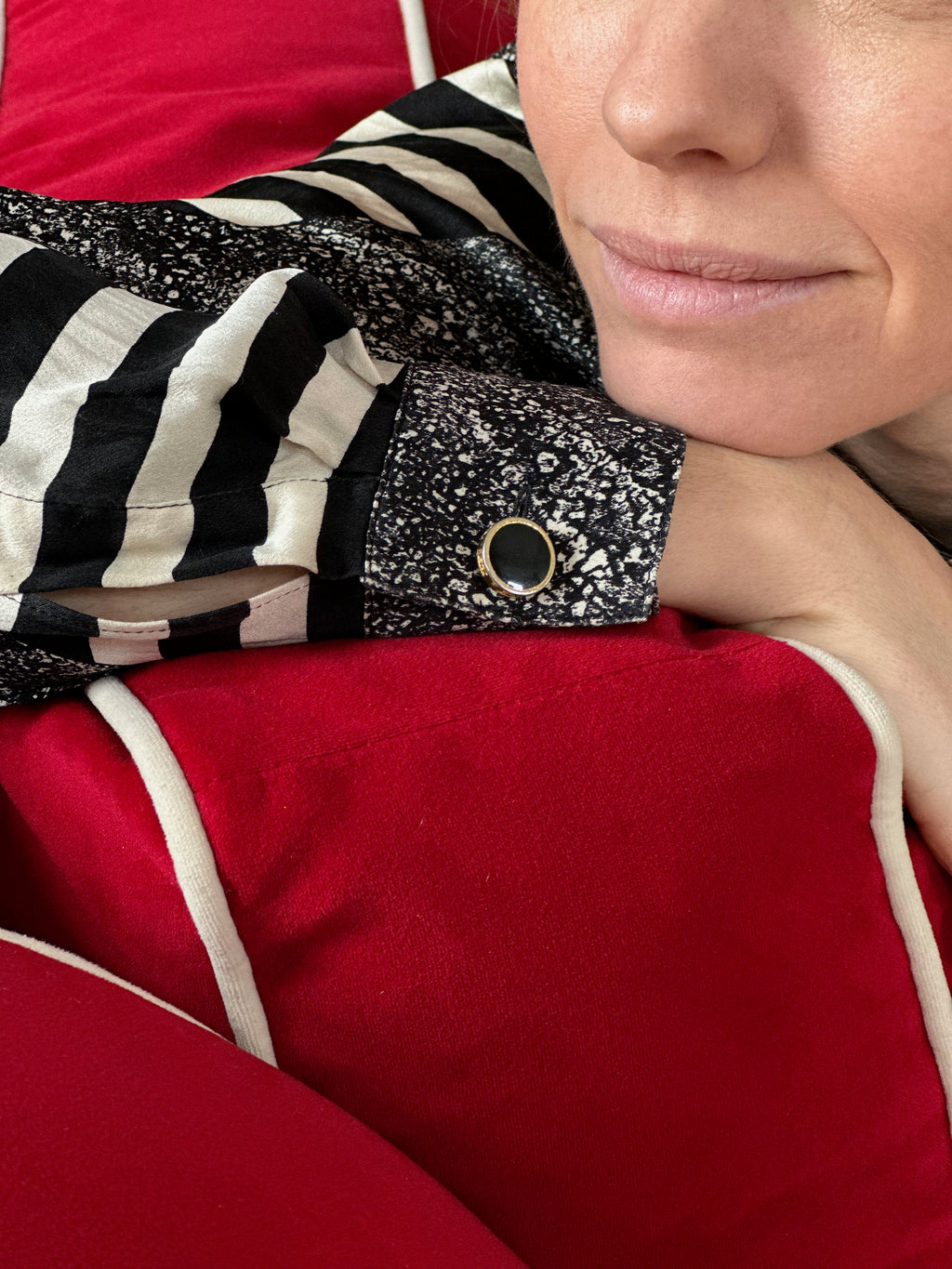 Escada Silk Geometric Pattern Blouse