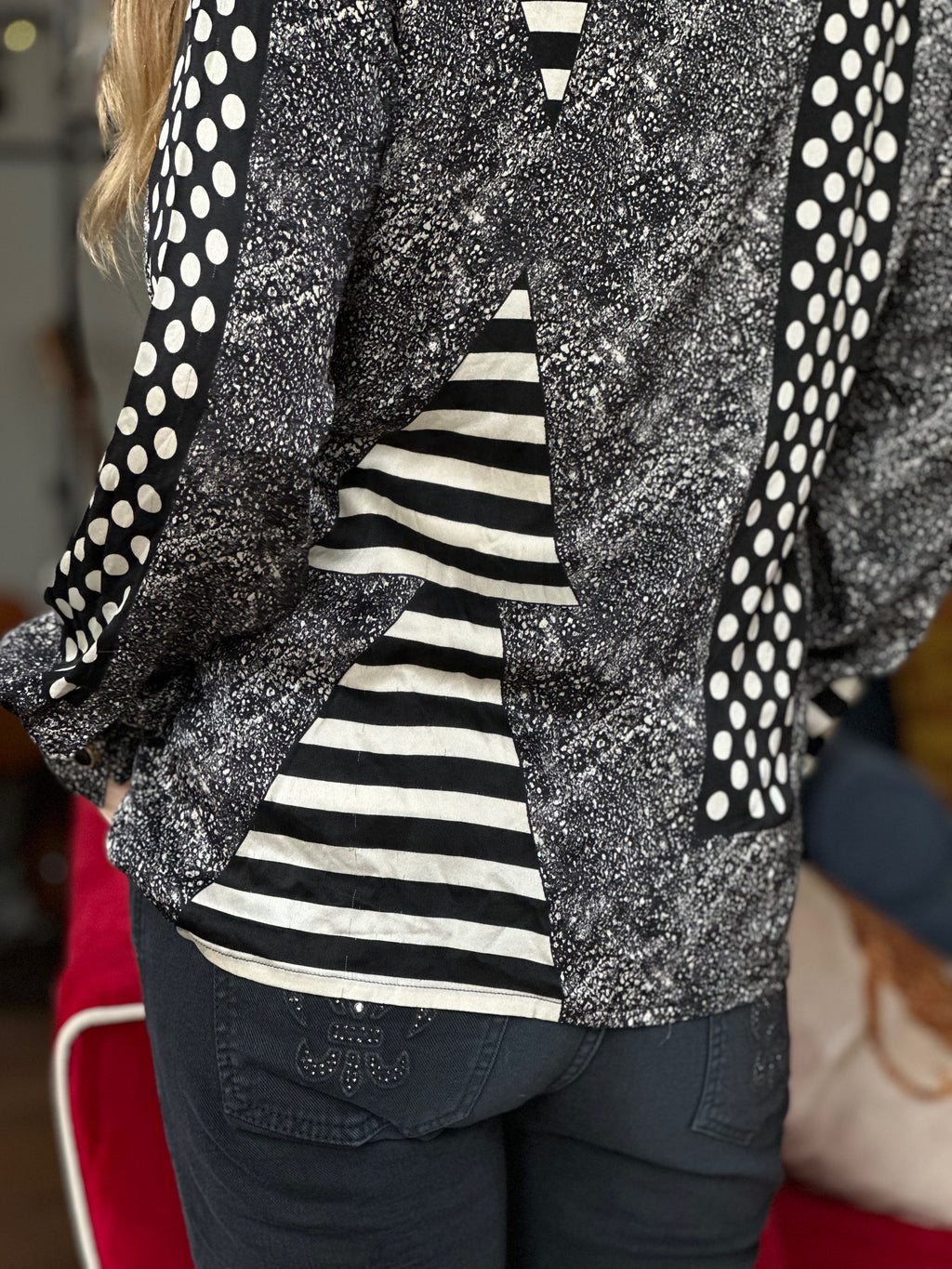 Escada Silk Geometric Pattern Blouse