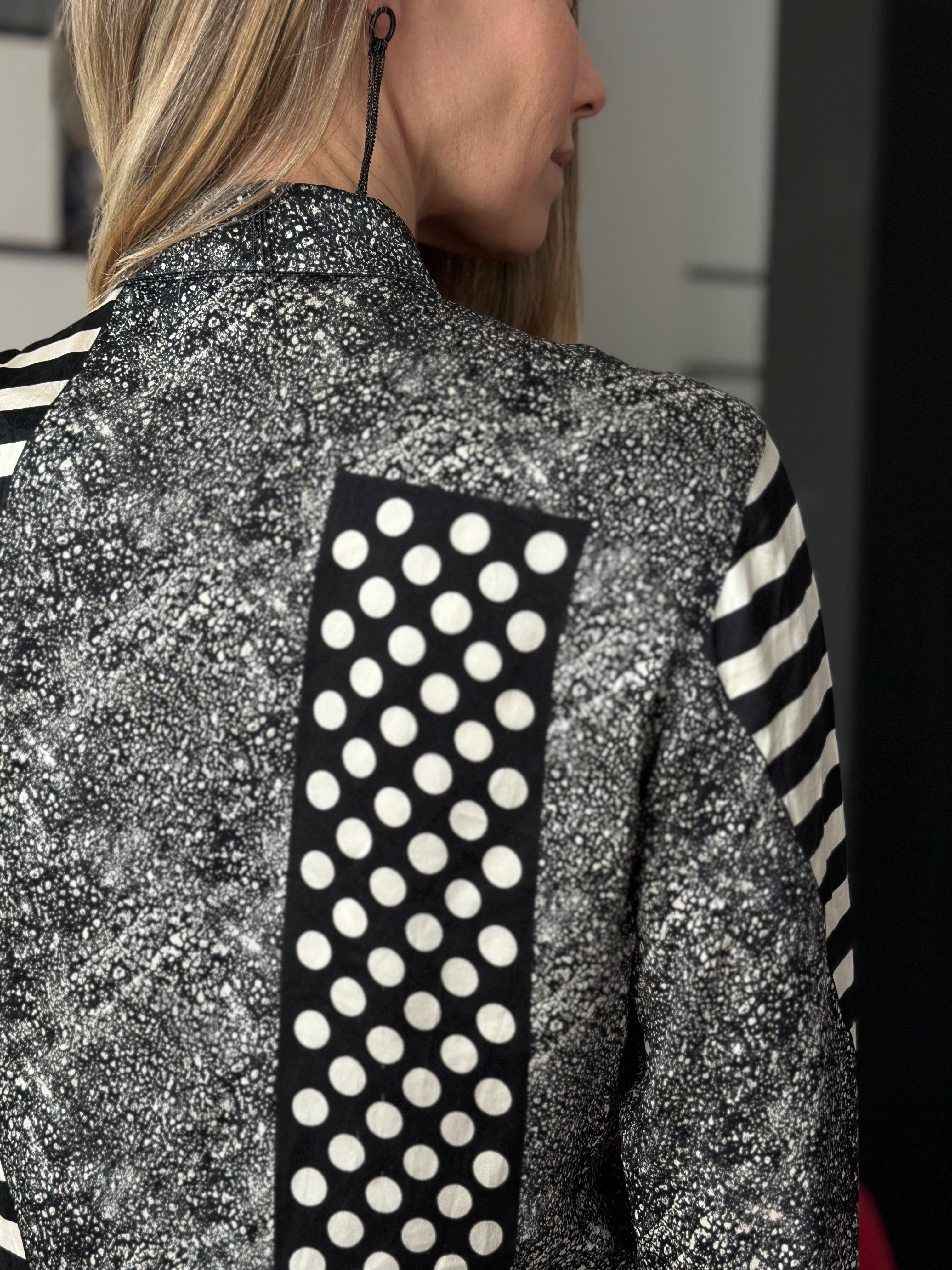 Escada Silk Geometric Pattern Blouse