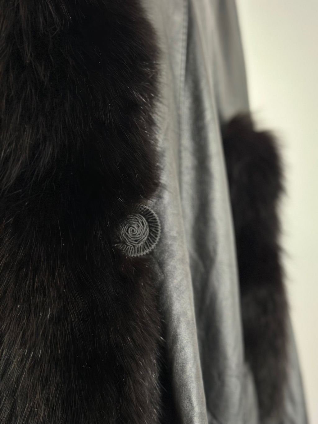 Luxury Leather & Fur Trimmed Cape