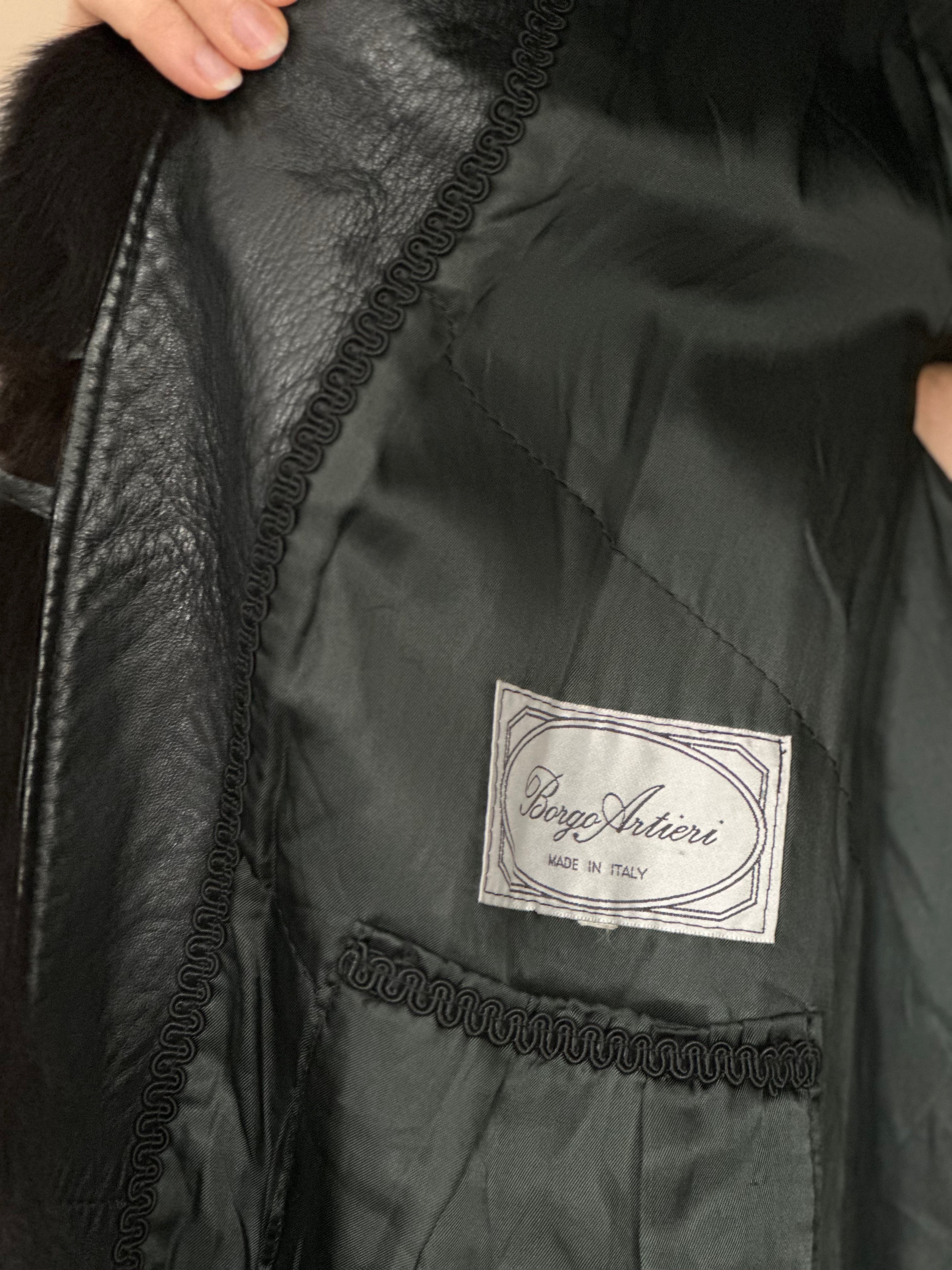 Luxury Leather & Fur Trimmed Cape