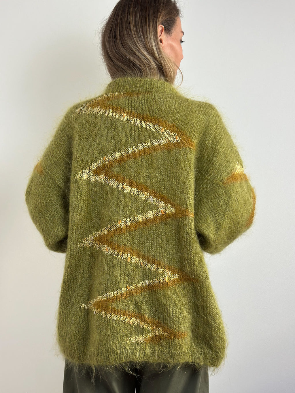 Hand-Embroidered Bobble Knit Cardigan