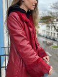 Red Leather Trench Coat