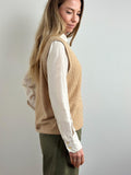 Classic Beige V-Neck Knitted Vest