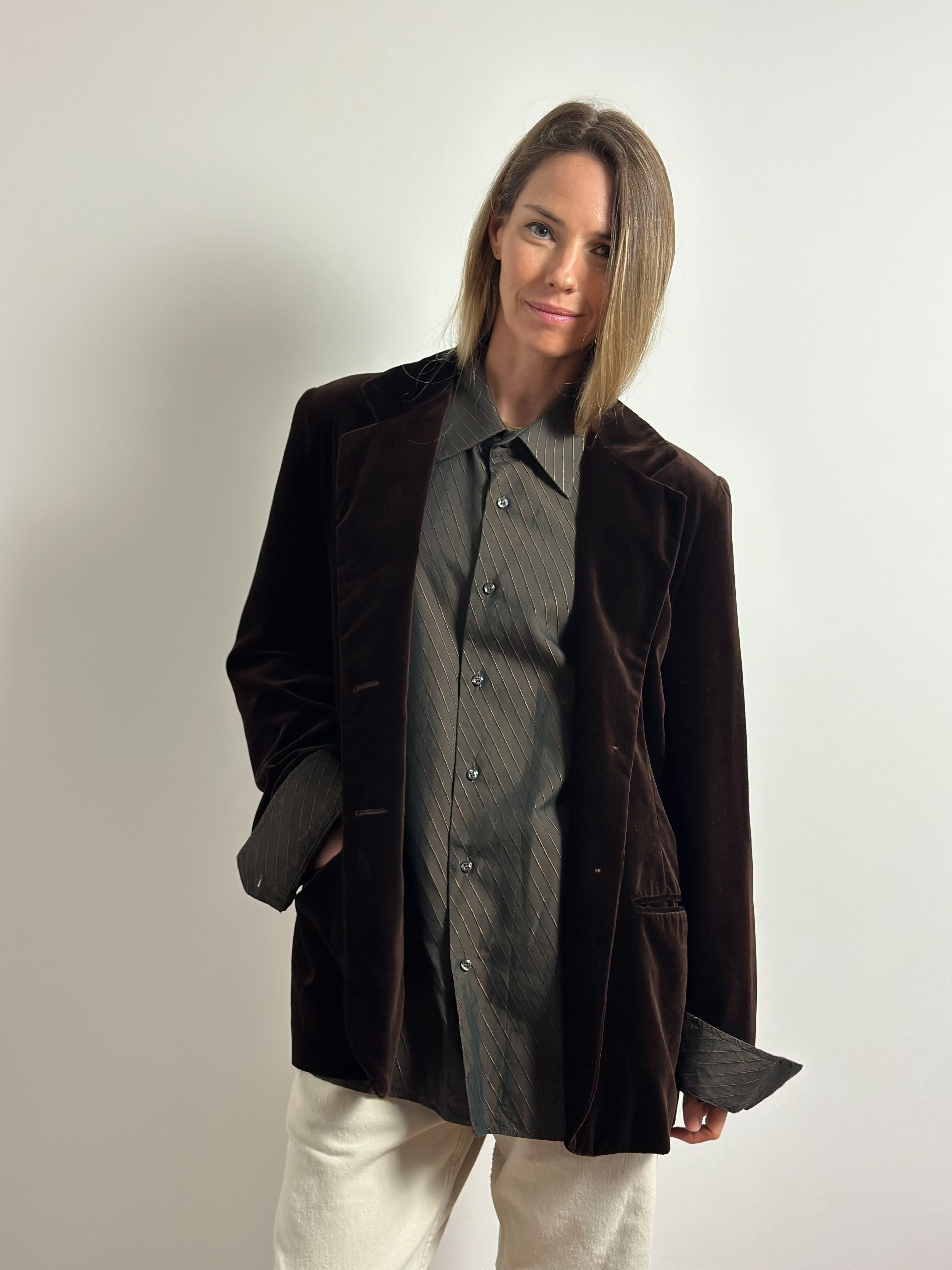 Brown Velvet Blazer